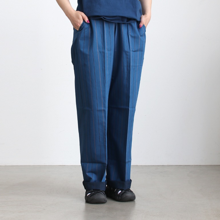 PUEBCO プエブコ｜COMFORT PANTS【COTTON STRIPE】Blue