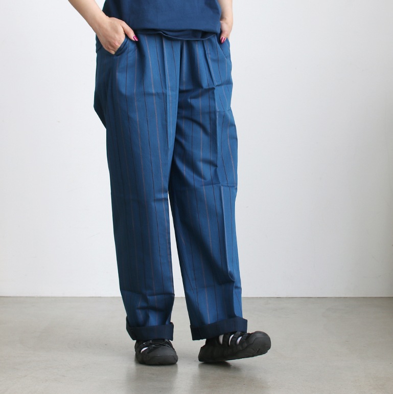 PUEBCO プエブコ｜COMFORT PANTS【COTTON STRIPE】Blue