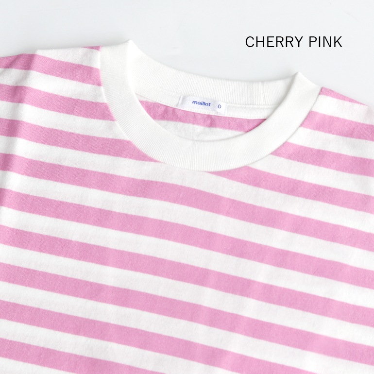 maillot マイヨ｜Tube Border Long S/S-Tee　CHERRY PINK