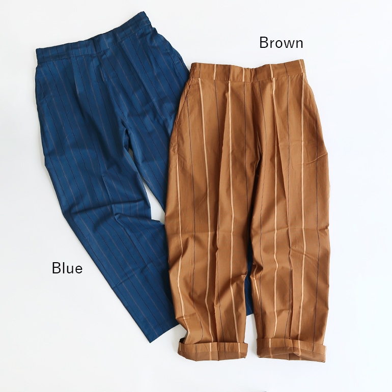 PUEBCO プエブコ｜COMFORT PANTS【COTTON STRIPE】Brown