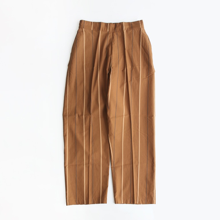 PUEBCO プエブコ｜COMFORT PANTS【COTTON STRIPE】Brown