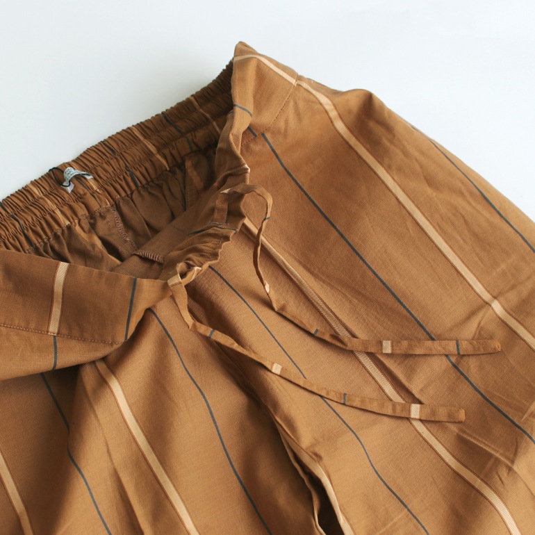 PUEBCO プエブコ｜COMFORT PANTS【COTTON STRIPE】Brown