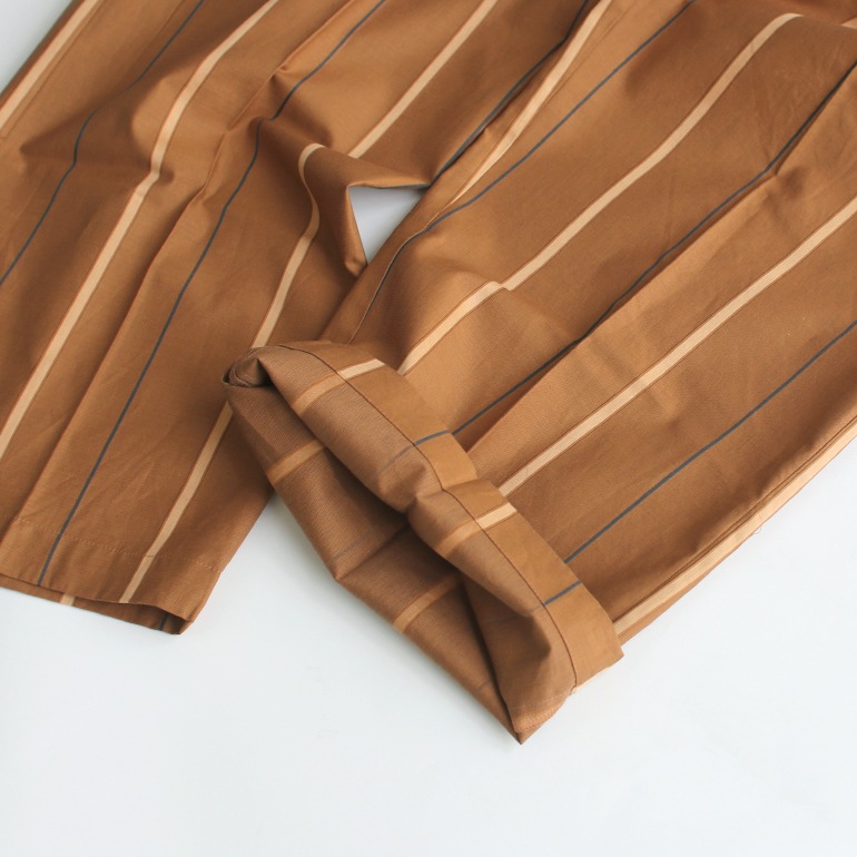 PUEBCO プエブコ｜COMFORT PANTS【COTTON STRIPE】Brown