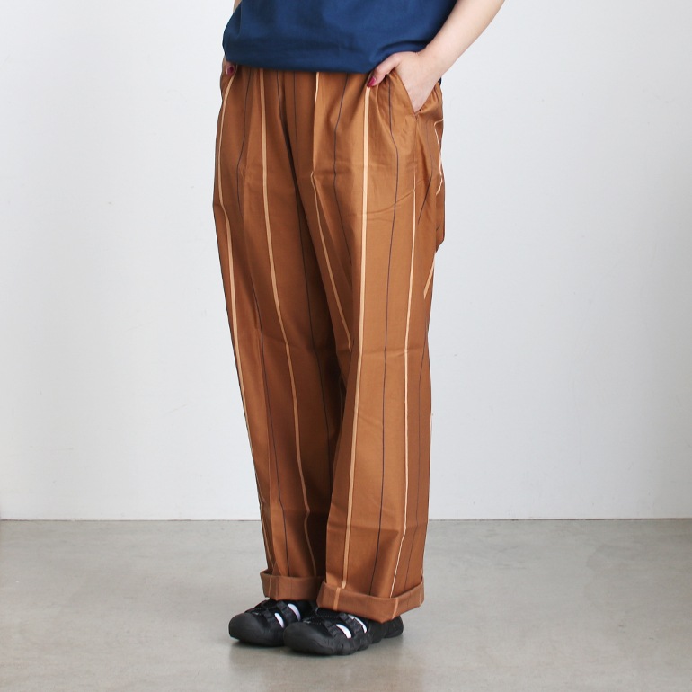 PUEBCO プエブコ｜COMFORT PANTS【COTTON STRIPE】Brown