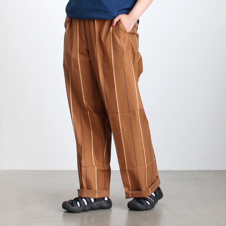 PUEBCO プエブコ｜COMFORT PANTS【COTTON STRIPE】Brown