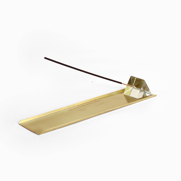 PUEBCO プエブコ｜PRISM INCENSE HOLDER WITH BRASS TRAY(お香立て&トレイ)