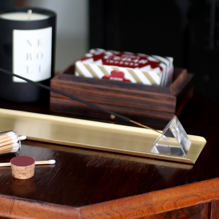 PUEBCO プエブコ｜PRISM INCENSE HOLDER WITH BRASS TRAY(お香立て&トレイ)