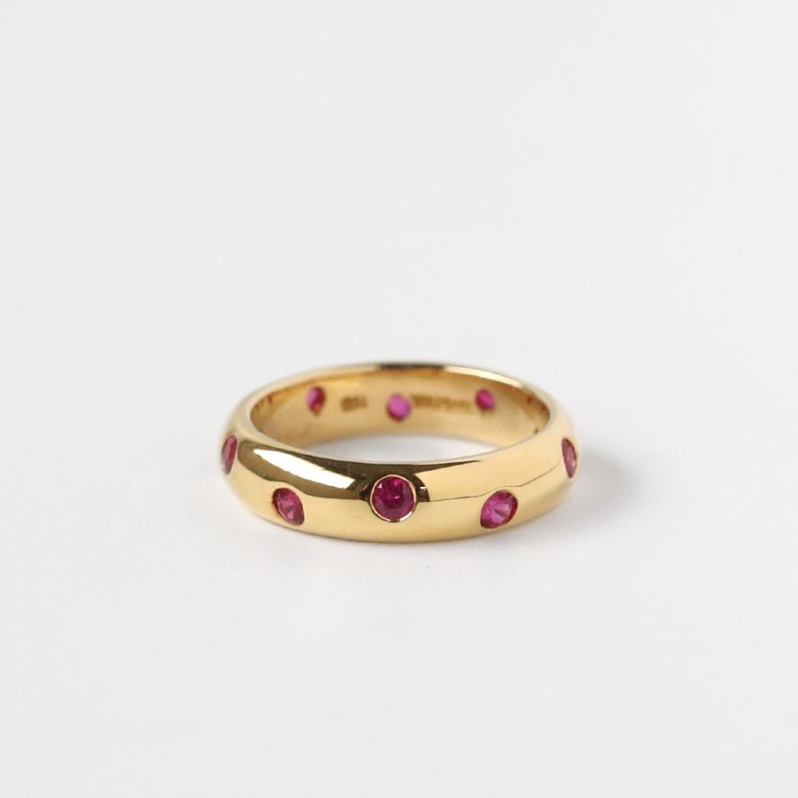 【OLD】TIFFANY&Co. 18k Gold Dots Ruby Ring