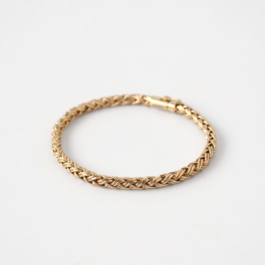 【1980s】TIFFANY&Co. 14k Gold Braid Chain Bracelet