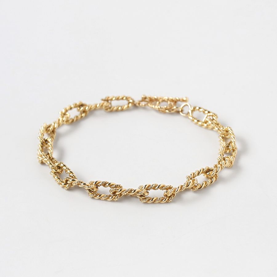 【1970s】TIFFANY&Co. 14k Gold Twist Chain Bracelet