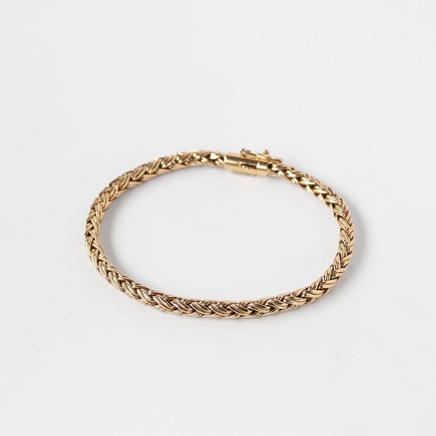 【1980s】TIFFANY&Co. 14k Gold Braid Chain Bracelet