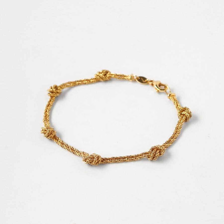 【1990s】TIFFANY&Co. 18k Gold Knot Rope Bracelet