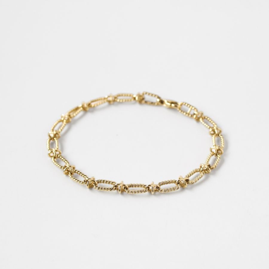 【1980s】TIFFANY&Co. 14k Gold Oval Twist Link Bracelet