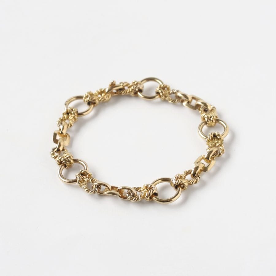 【1960s】HERMES Douarnenez Bracelet 18k Gold