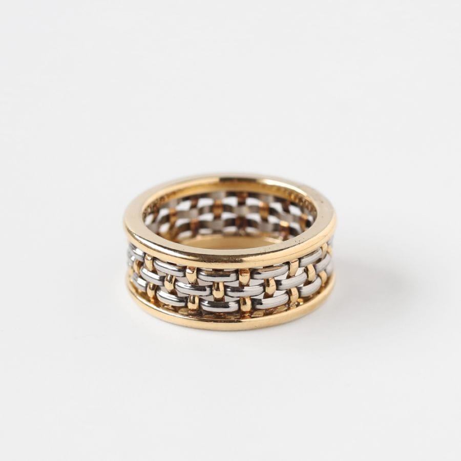 【VINTAGE】Cartier Basket Ring 18k YG/WG