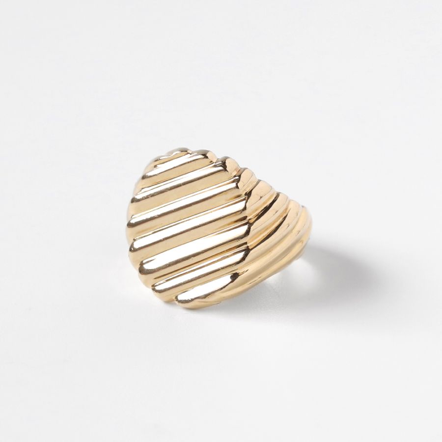 【VINTAGE】TIFFANY&Co. 14k Gold Ribbed Signet Ring