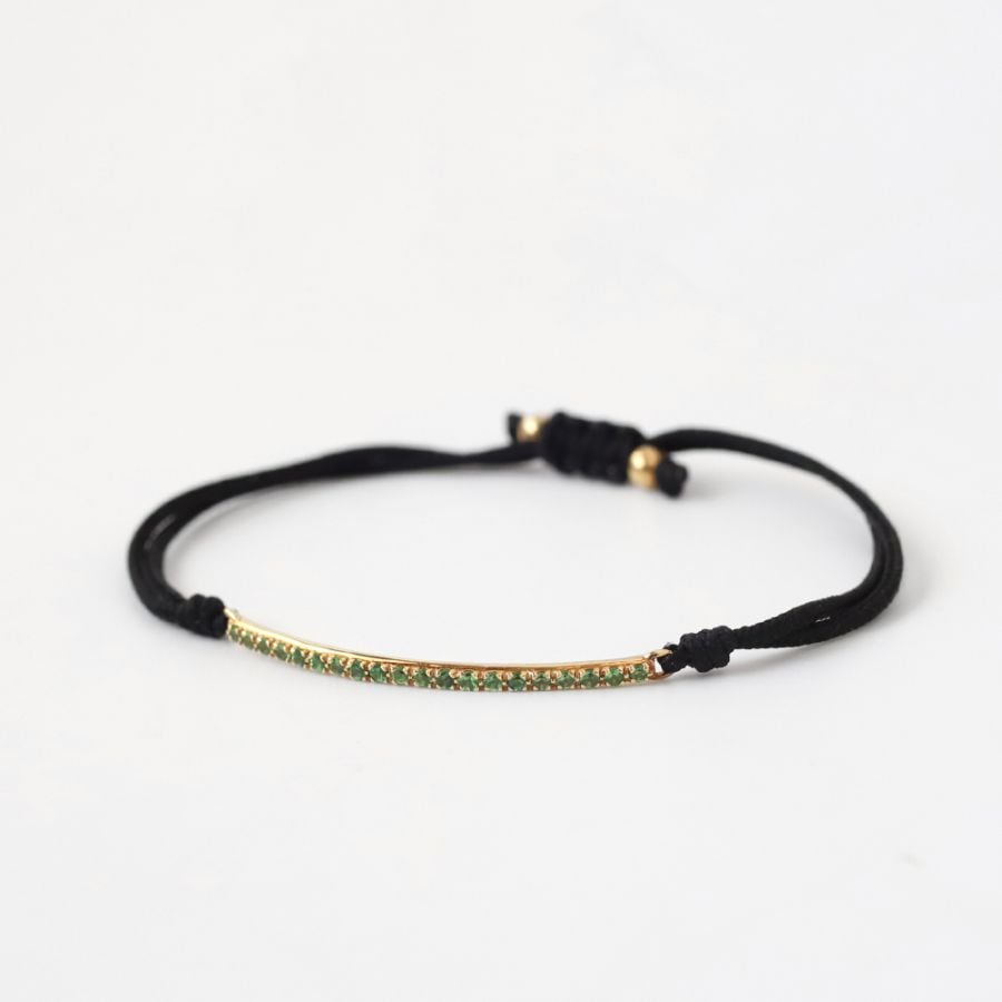 【OLD】TIFFANY&Co. Metro Bar Bracelet 18KYG×Tsavorite Garnet