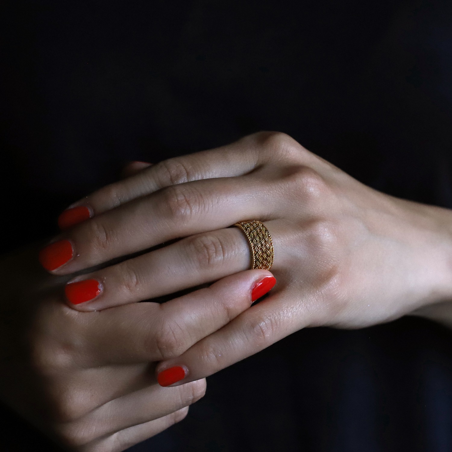 【VINTAGE】TIFFANY&Co. 18k Gold Woven Mesh Ring