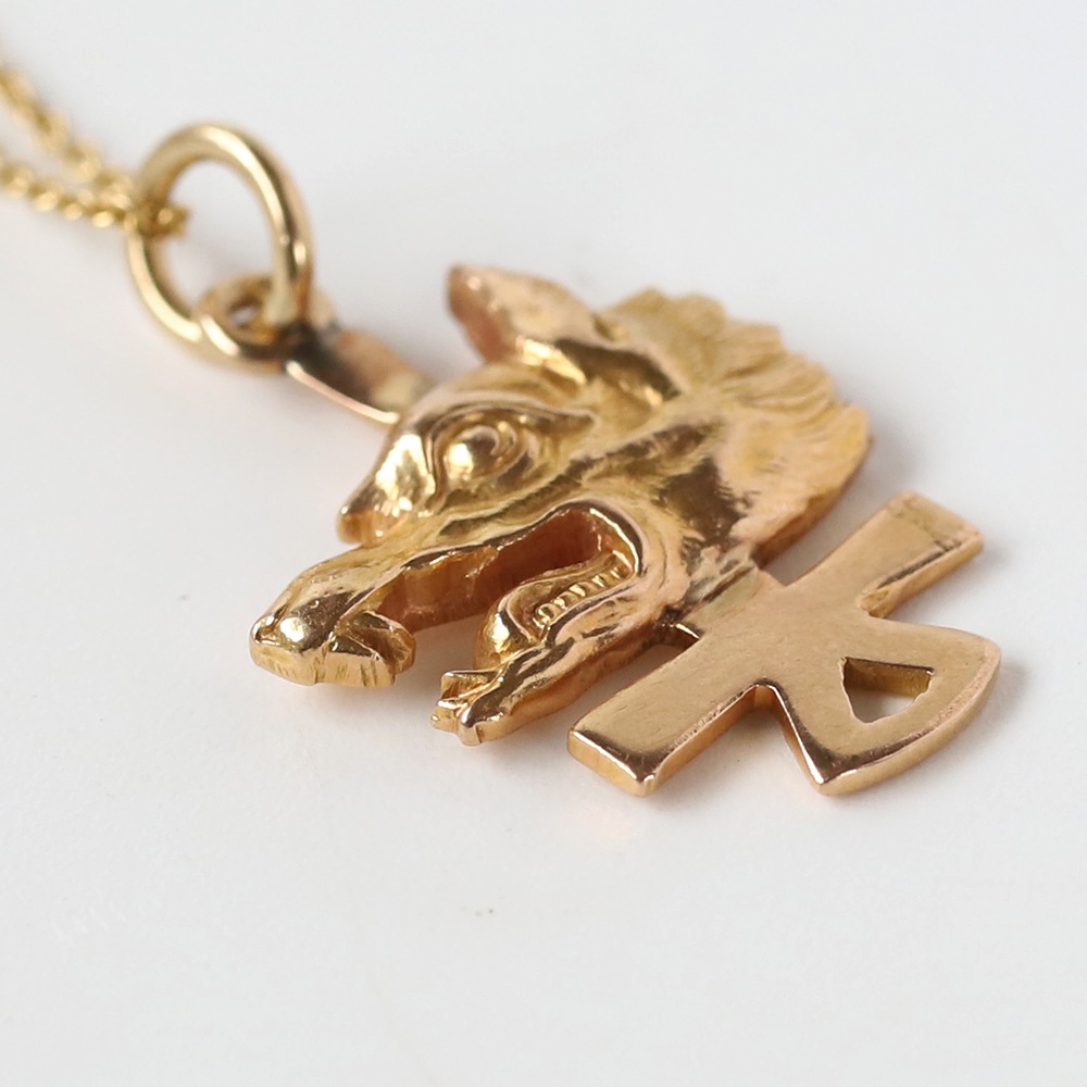 【VINTAGE】TIFFANY&Co. Yale University Wolf’s Head Secret Society Charm Necklace