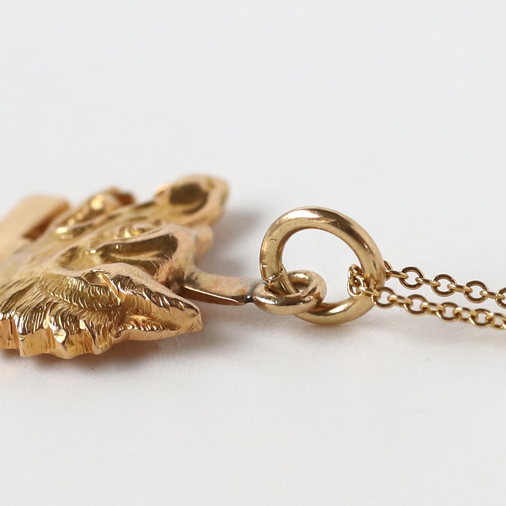 【VINTAGE】TIFFANY&Co. Yale University Wolf’s Head Secret Society Charm Necklace