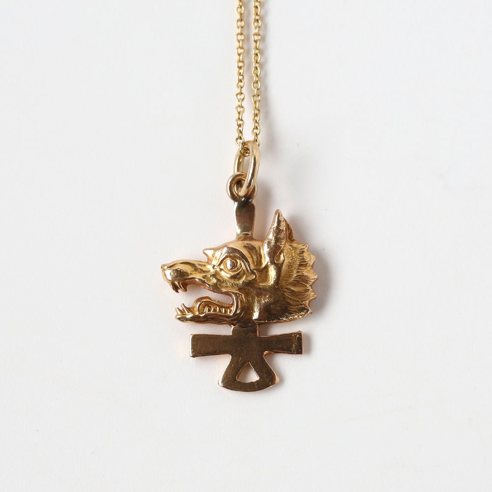 【VINTAGE】TIFFANY&Co. Yale University Wolf’s Head Secret Society Charm Necklace