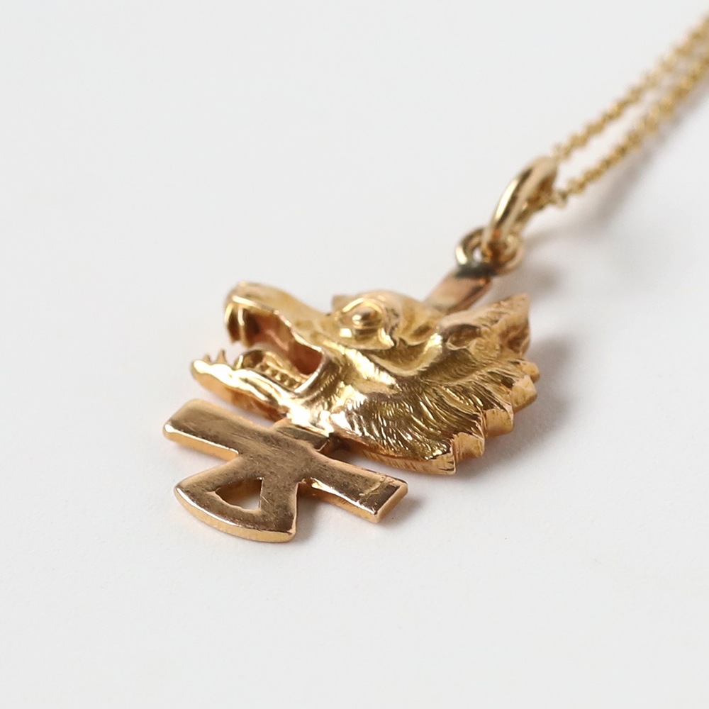 【VINTAGE】TIFFANY&Co. Yale University Wolf’s Head Secret Society Charm Necklace