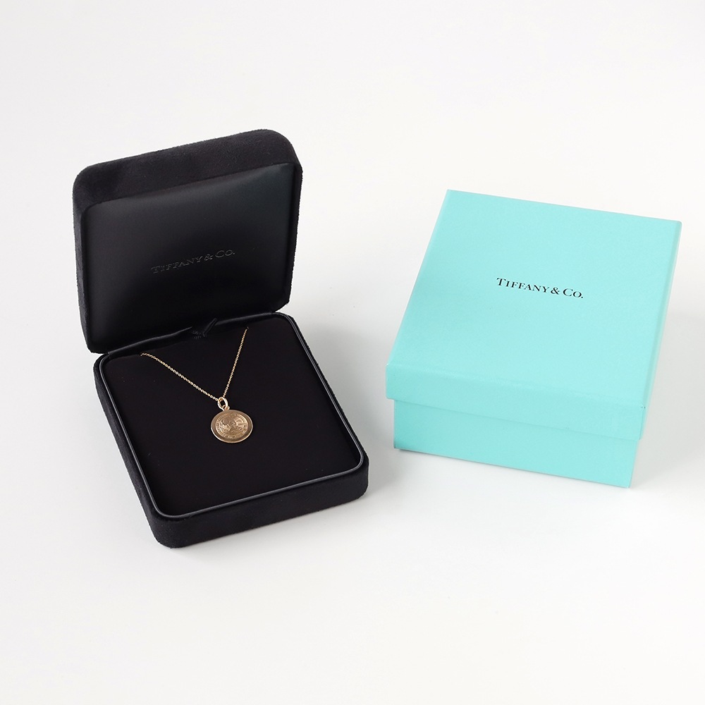【VINTAGE】TIFFANY&Co. St.Christopher Medal Charm Necklace 14k YG