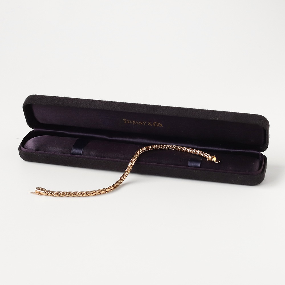 【1980s】TIFFANY&Co. Braid Chain Bracelet 14k YG