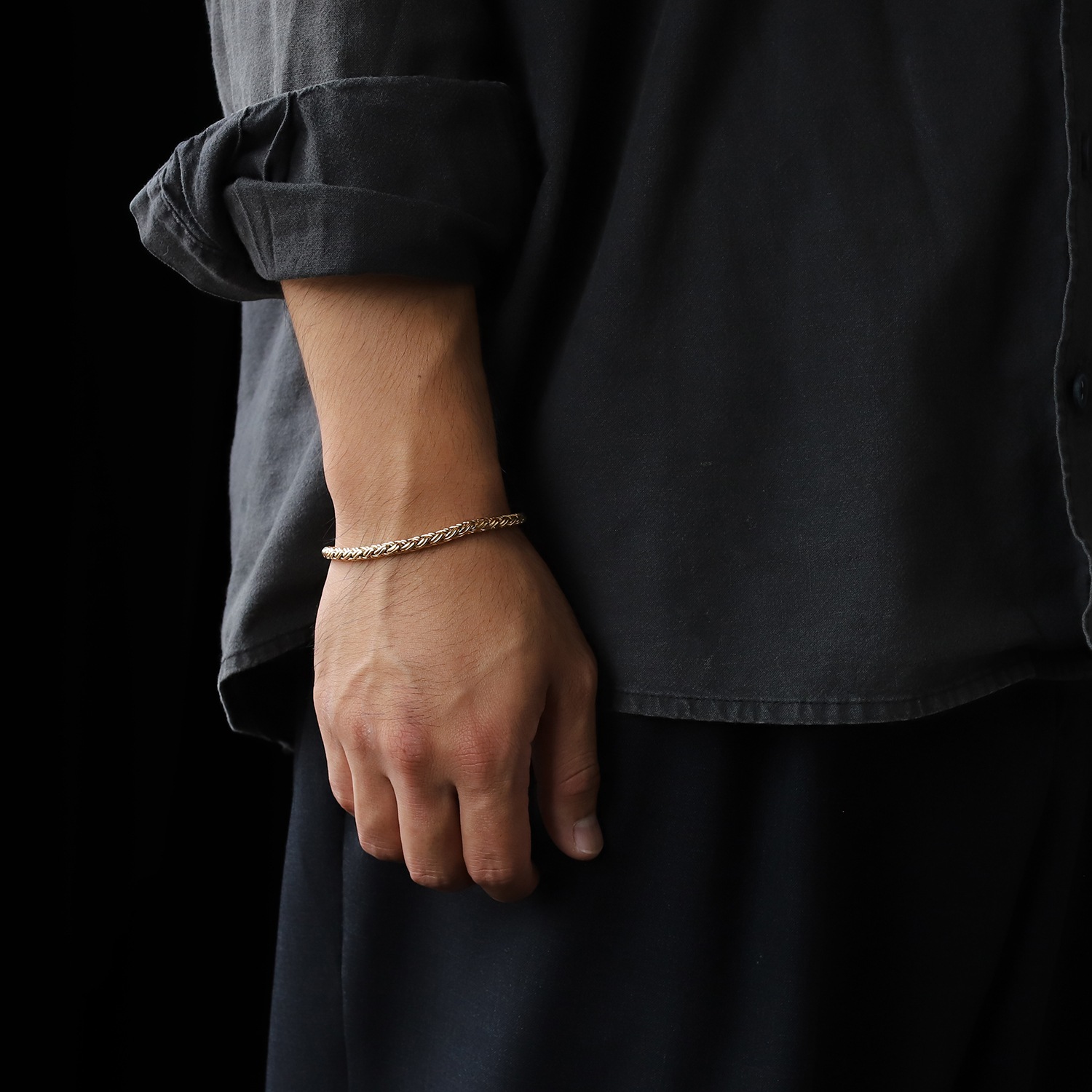【1980s】TIFFANY&Co. Braid Chain Bracelet 14k YG