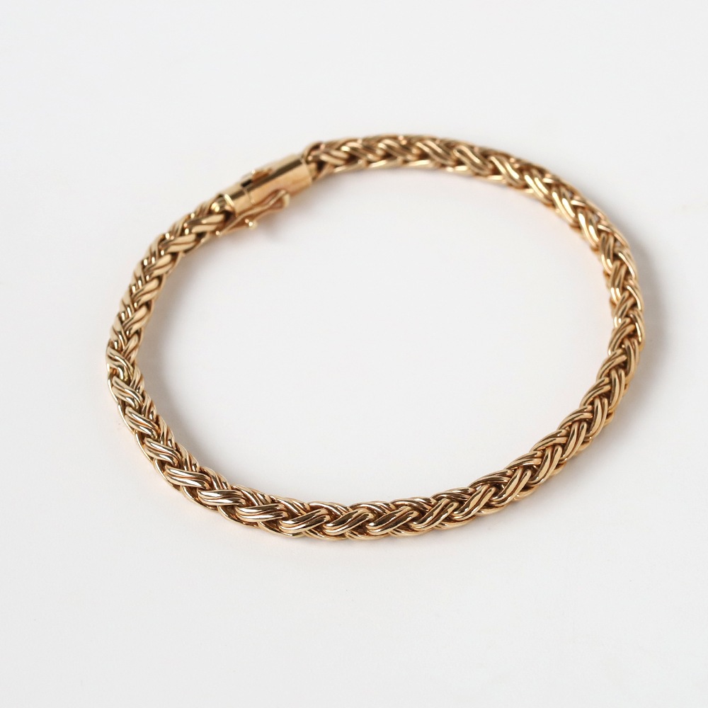 【1980s】TIFFANY&Co. Braid Chain Bracelet 14k YG