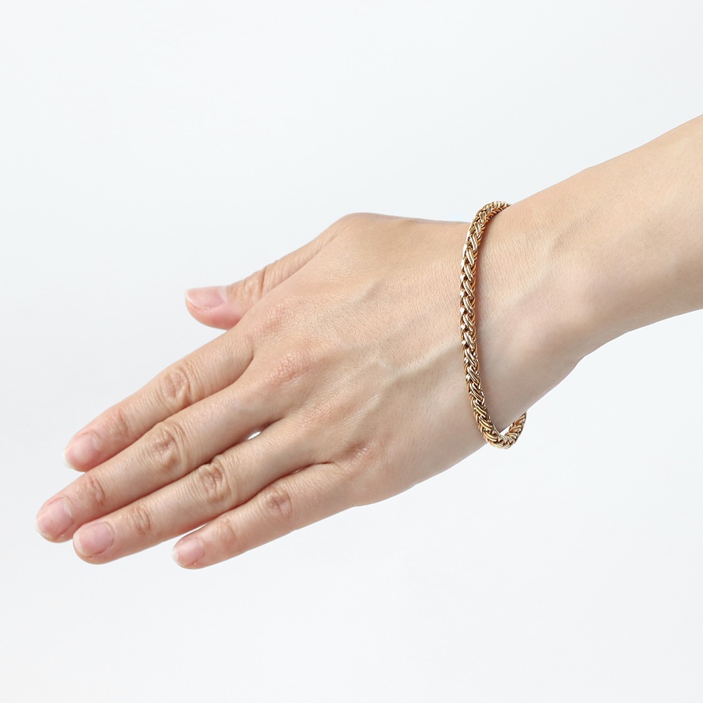 【1980s】TIFFANY&Co. Braid Chain Bracelet 14k YG