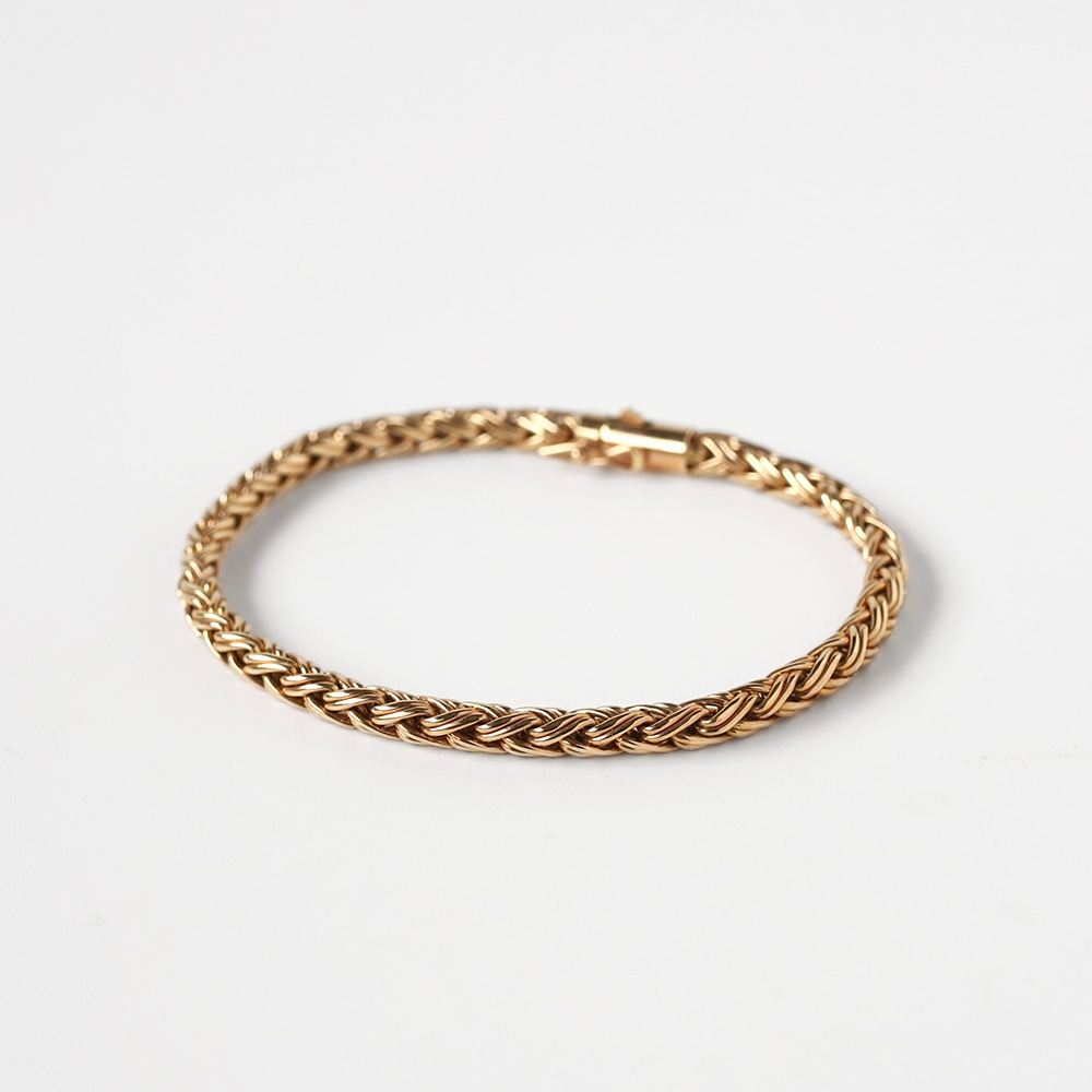 【1980s】TIFFANY&Co. Braid Chain Bracelet 14k YG