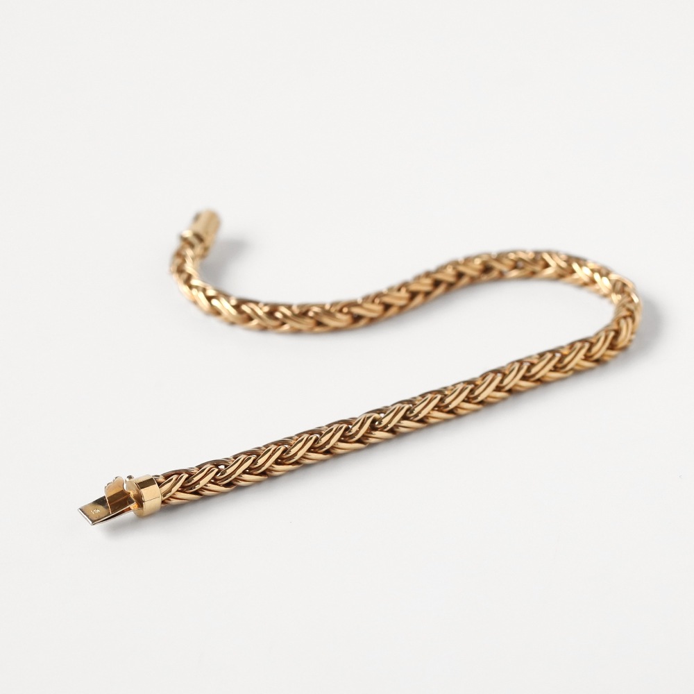 【1980s】TIFFANY&Co. Braid Chain Bracelet 14k YG
