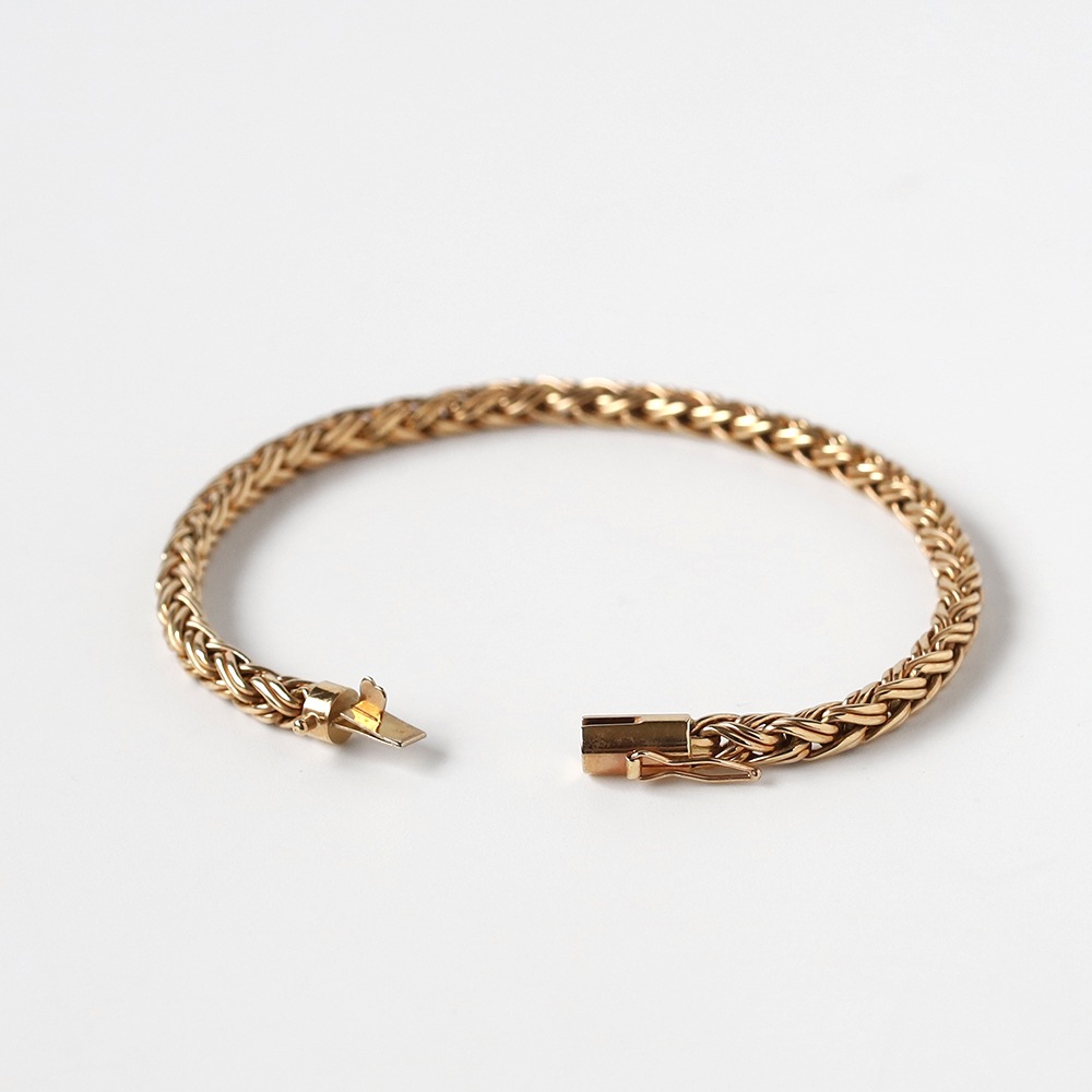 【1980s】TIFFANY&Co. Braid Chain Bracelet 14k YG