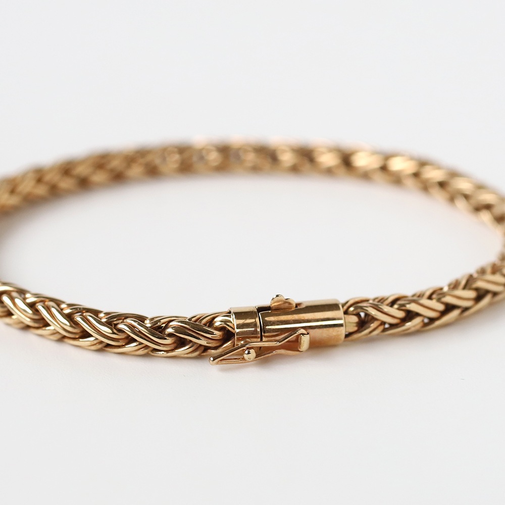 【1980s】TIFFANY&Co. Braid Chain Bracelet 14k YG