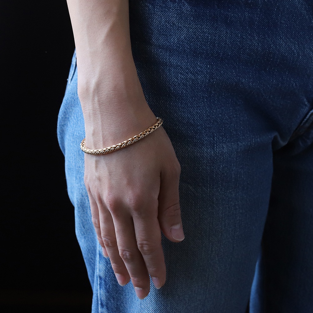 【1980s】TIFFANY&Co. Braid Chain Bracelet 14k YG