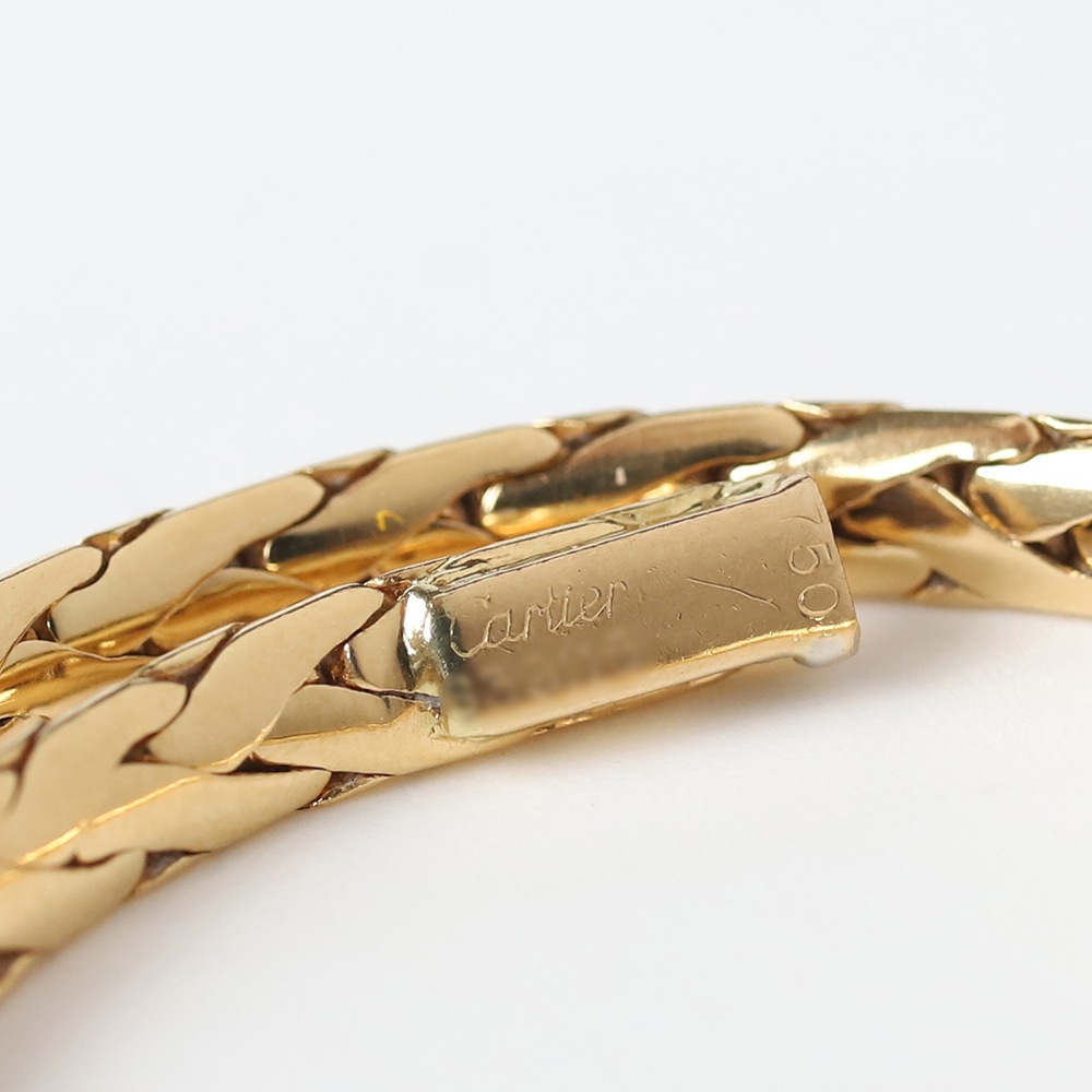 【VINTAGE】Cartier Woven Chain Bracelet 18k YG