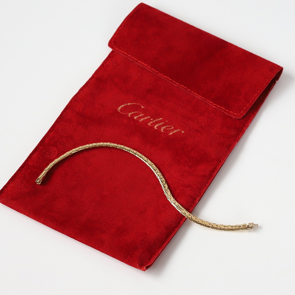 【VINTAGE】Cartier Woven Chain Bracelet 18k YG