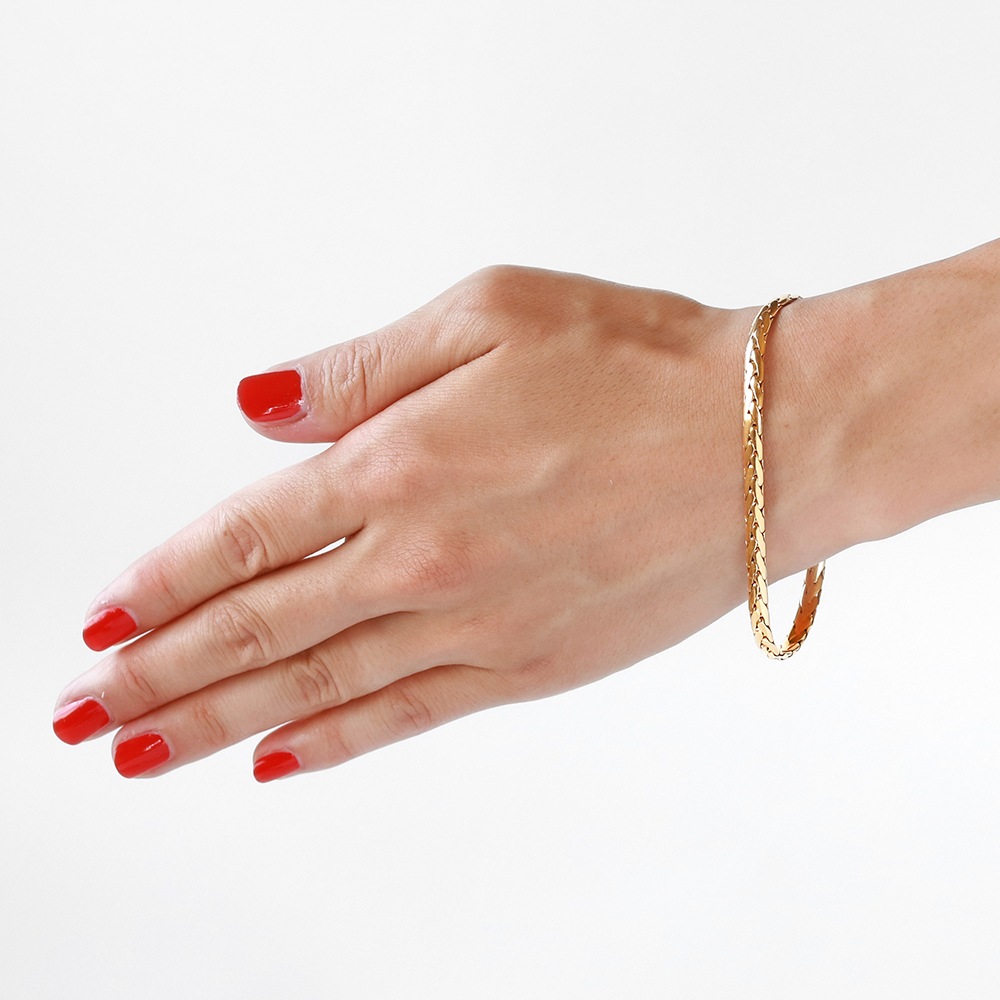 【VINTAGE】Cartier Woven Chain Bracelet 18k YG