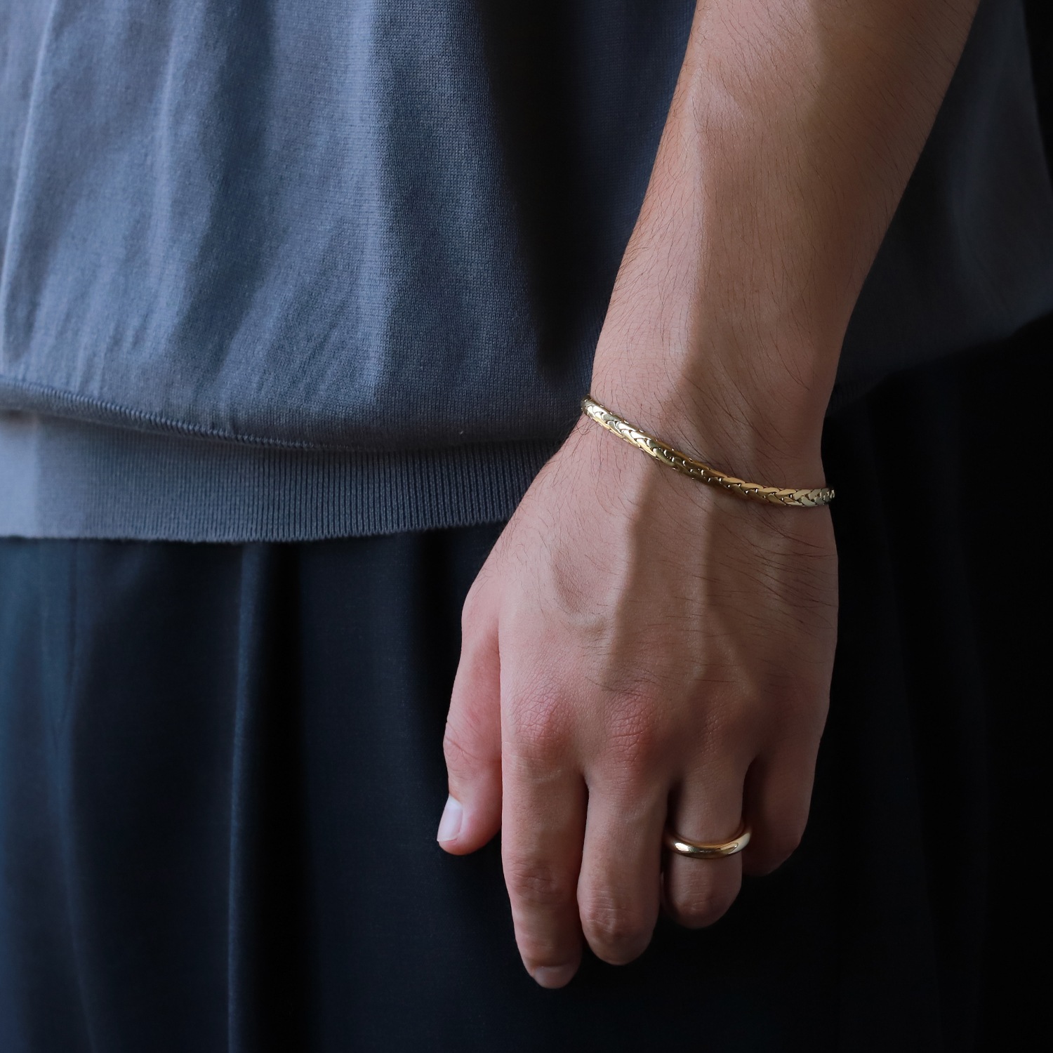 【VINTAGE】Cartier Woven Chain Bracelet 18k YG