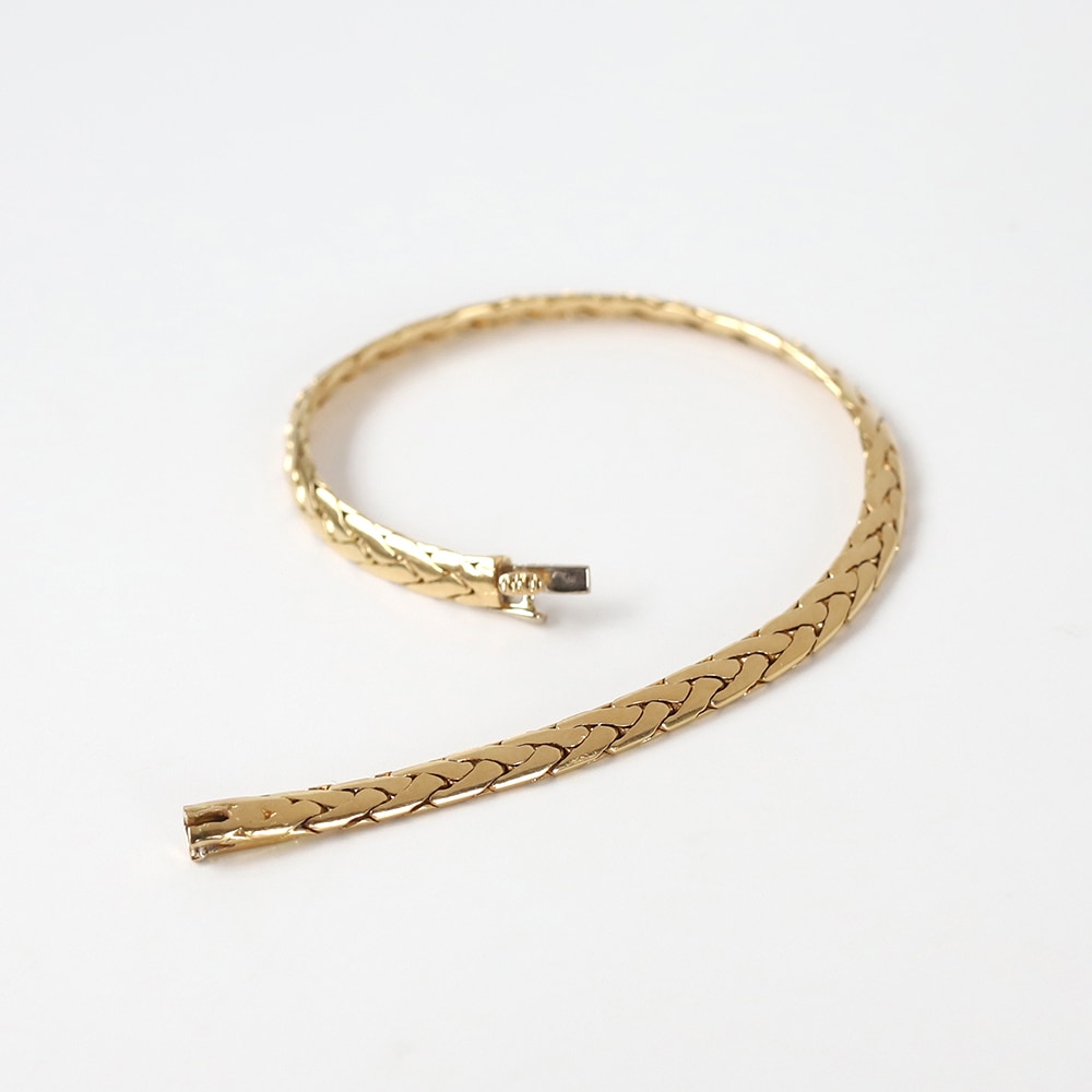 【VINTAGE】Cartier Woven Chain Bracelet 18k YG