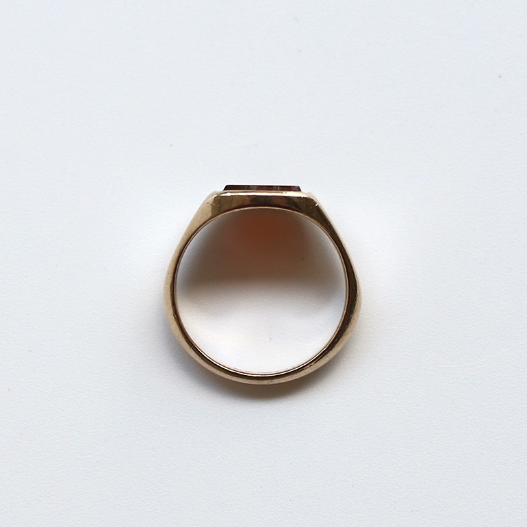 【1957】9k Gold Carnelian Signet Ring