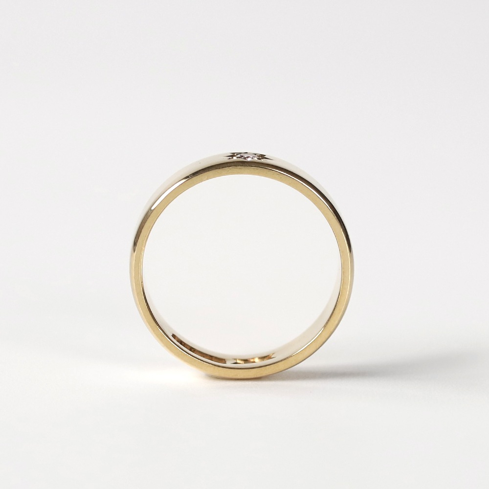 【1986】18k Gold Diamond Gypsy Ring