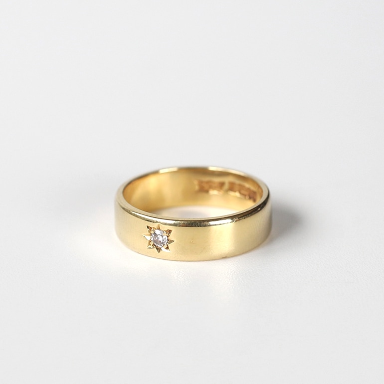 【1986】18k Gold Diamond Gypsy Ring