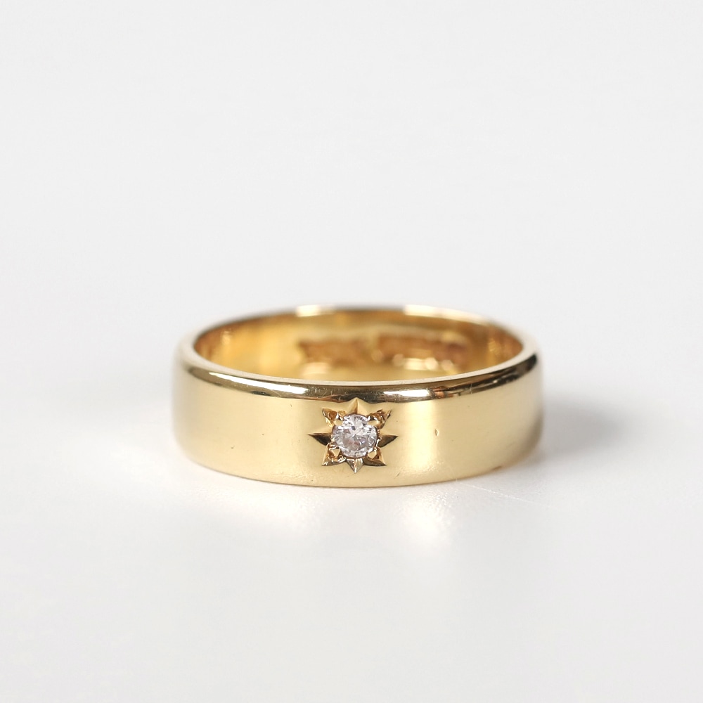 【1986】18k Gold Diamond Gypsy Ring