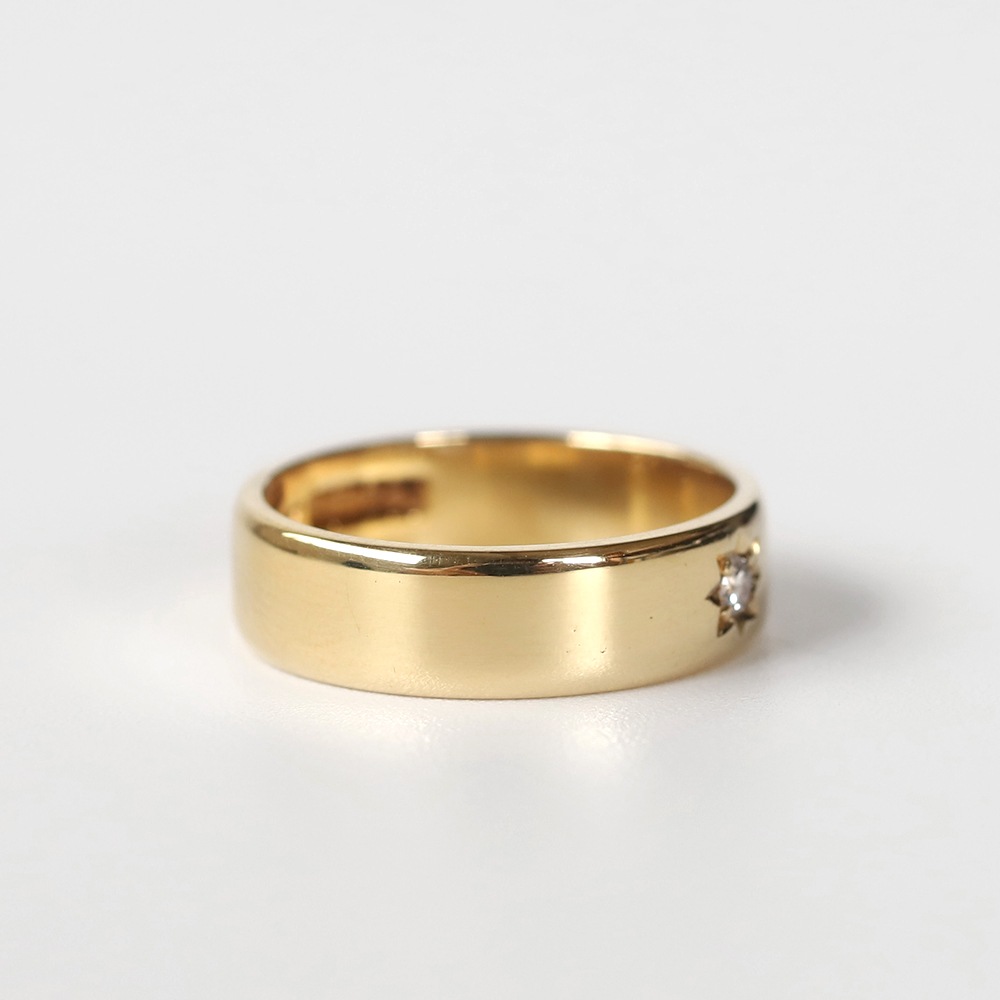 【1986】18k Gold Diamond Gypsy Ring