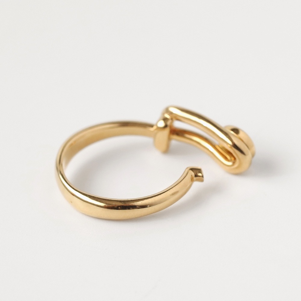 【VINTAGE】HERMES 18k Gold Sapphire Wire Ring