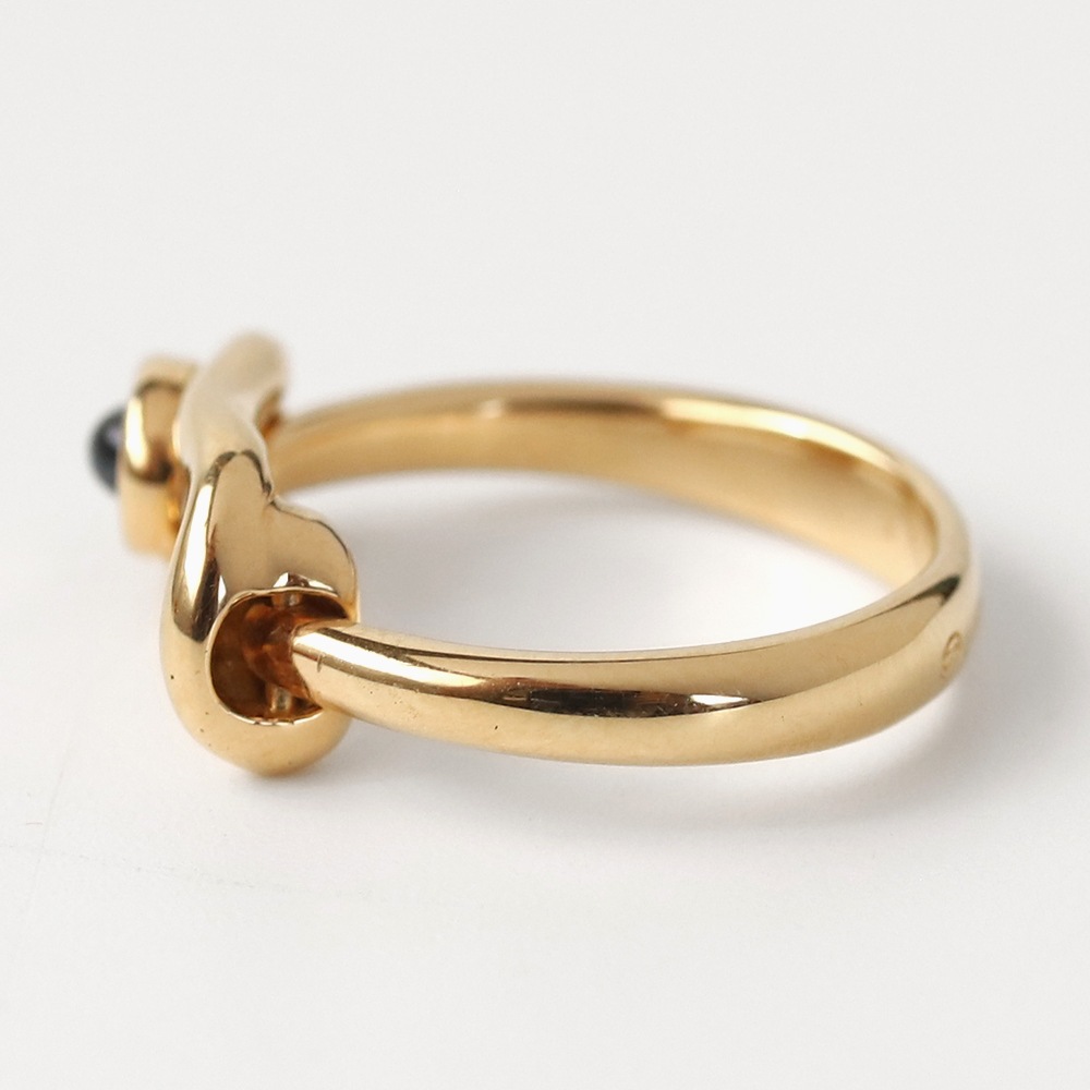 【VINTAGE】HERMES 18k Gold Sapphire Wire Ring
