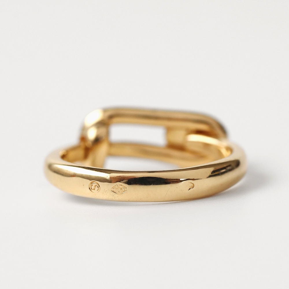 【VINTAGE】HERMES 18k Gold Sapphire Wire Ring