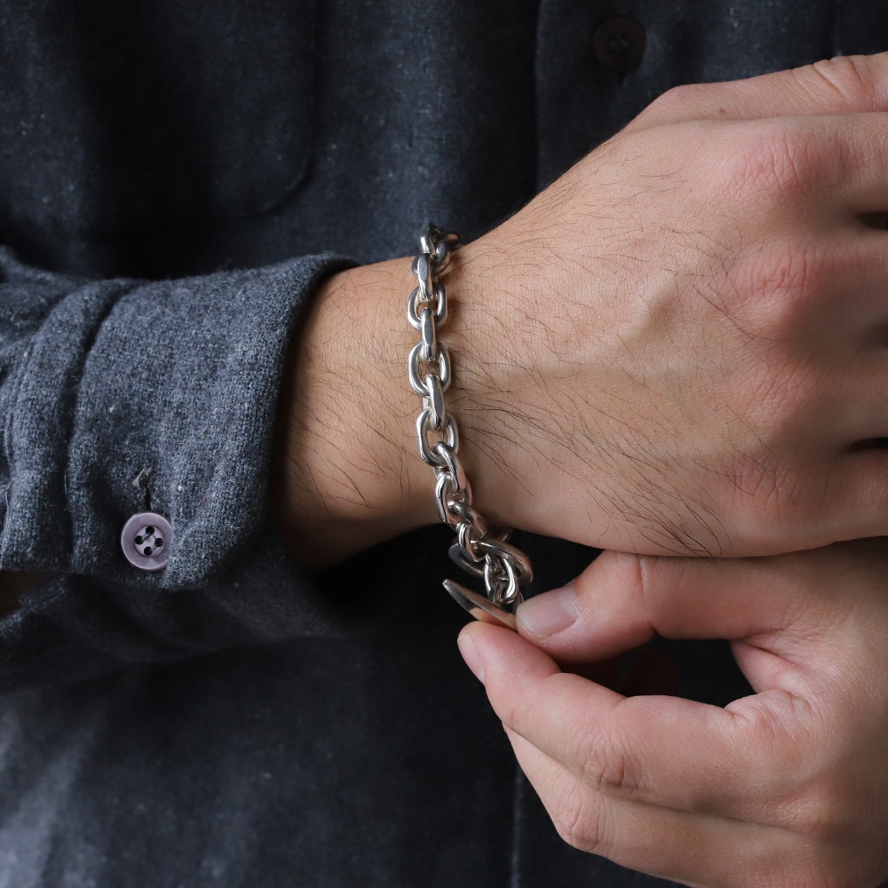 【1970s】Randers Solv<br>Denmark Anchor Chain Bracelet (M)